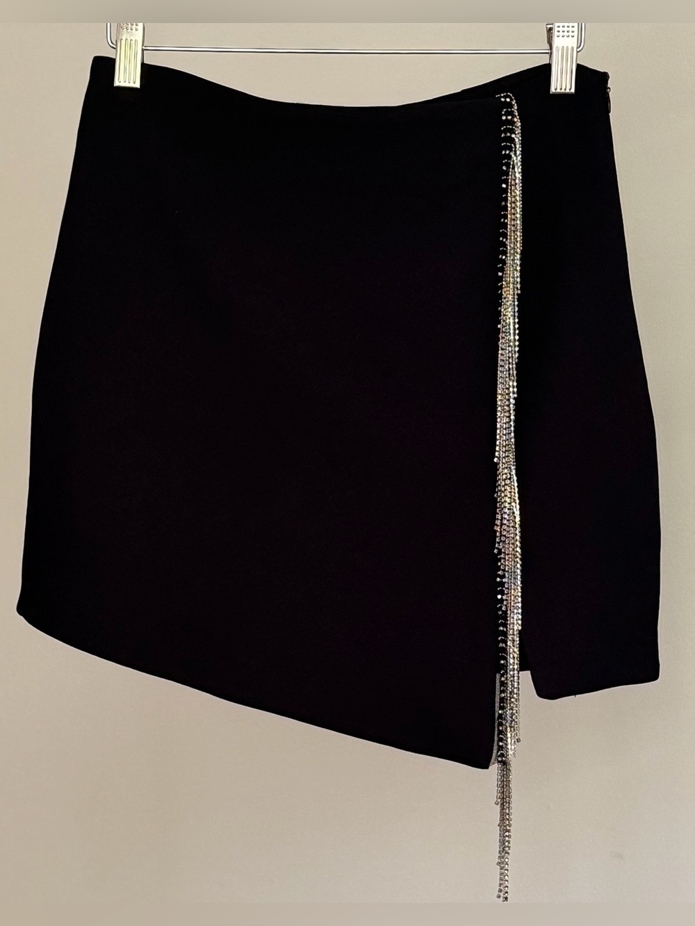 Zara Black Rhinestone Chain Mini Skirt ✨ Going Out Y2K Coquette